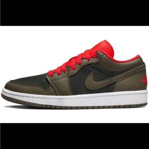 Women's Air Jordan 1 Low SE 'Black Olive Bright Crimson